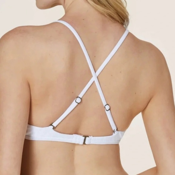 Andie Valencia Bikini Top Ribbed White size‎ S M NWT - Picture 2 of 7